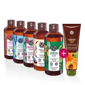YVES ROCHER Lot de 5 Bains-Douches + Gommage Végétal OFFERT
