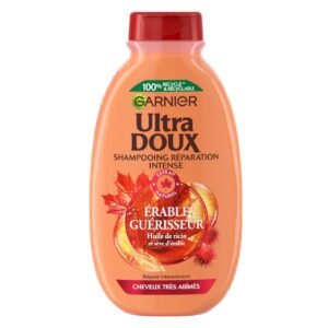 GARNIER Shampoing Réparation intense pour Cheveux très abîmés Huile de ricin et Sève d'érable ULTRA DOUX